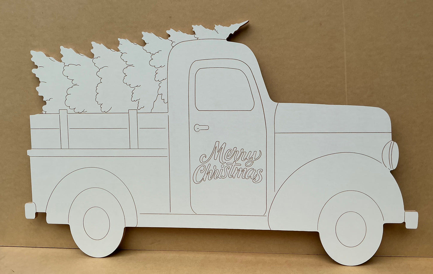 DIY Christmas Truck with Tree - Blank (for you to paint)