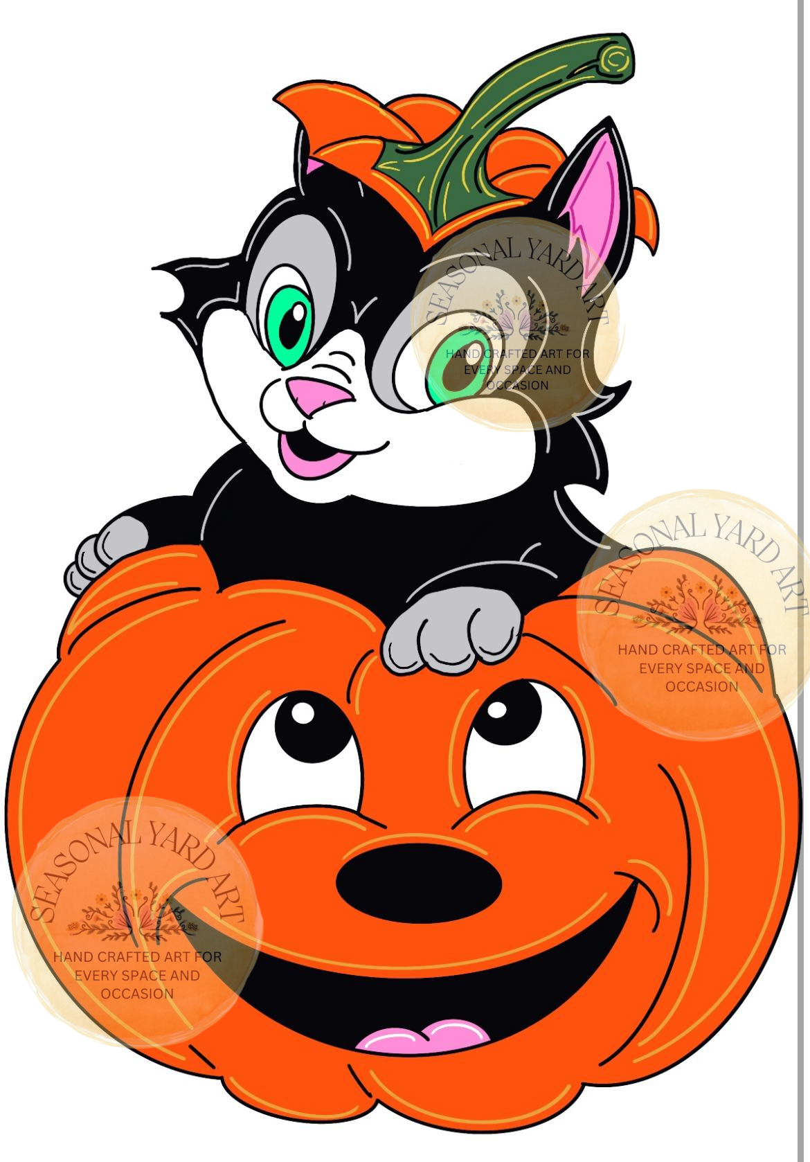 Pumpkin with Kitty Template