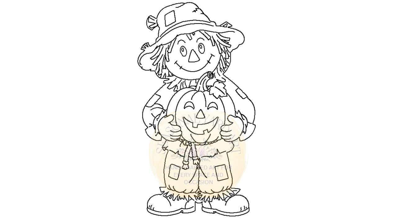 Scarecrow with Pumpkin (Digital File Only)