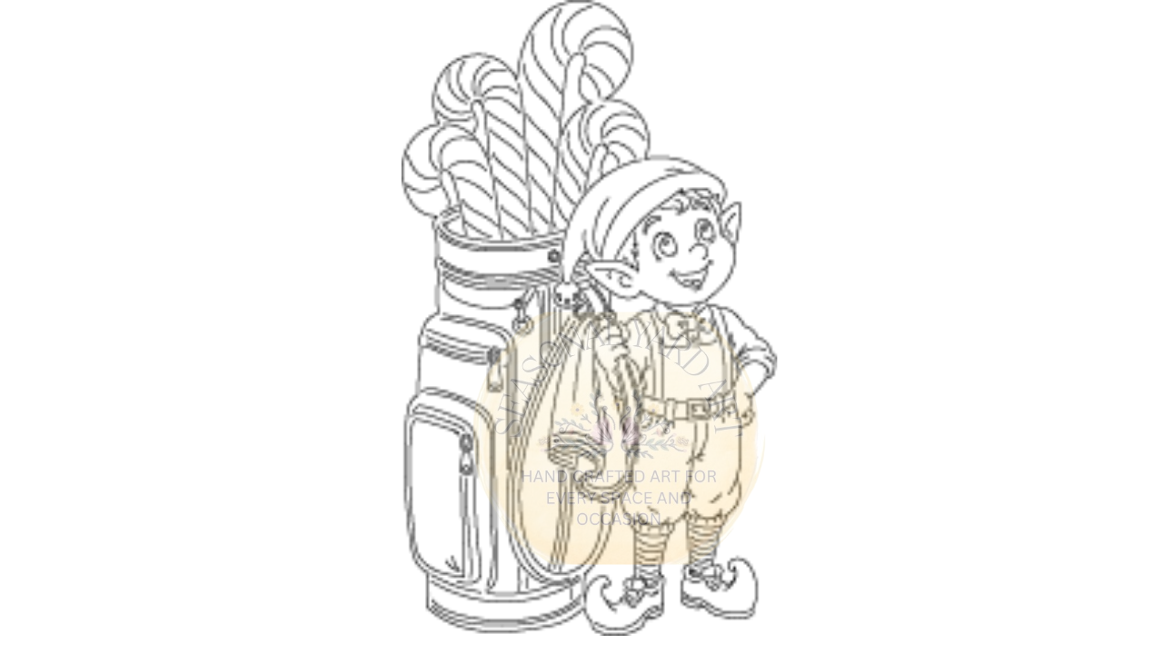 Santa Golfing and Elf Caddy (Two Files)- Digital Files Only