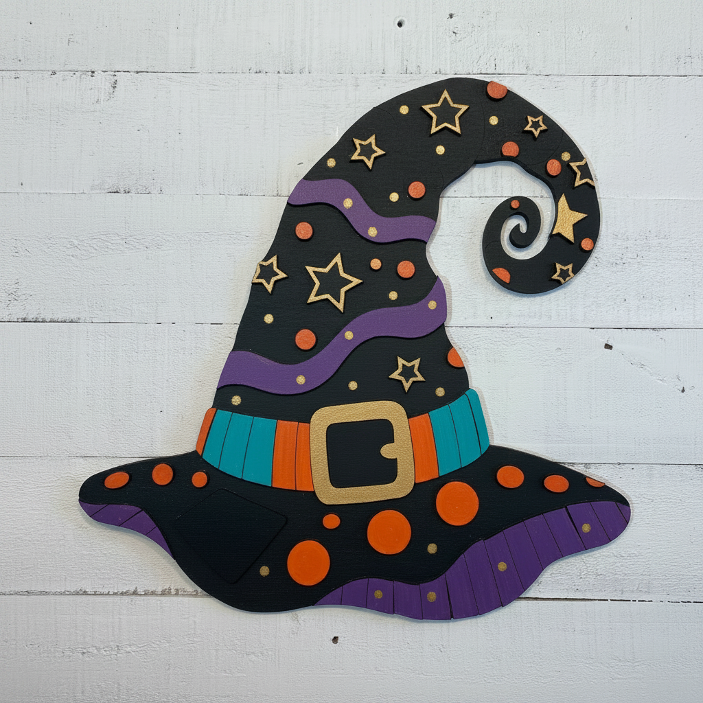 Witch Hat Shelf Sitter - Painted Example