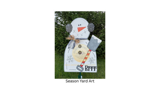 Snowman with Earmuffs with Shovel