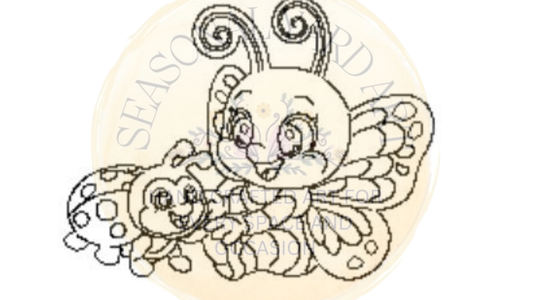 Butterfly and Lady Bug - Digital Template