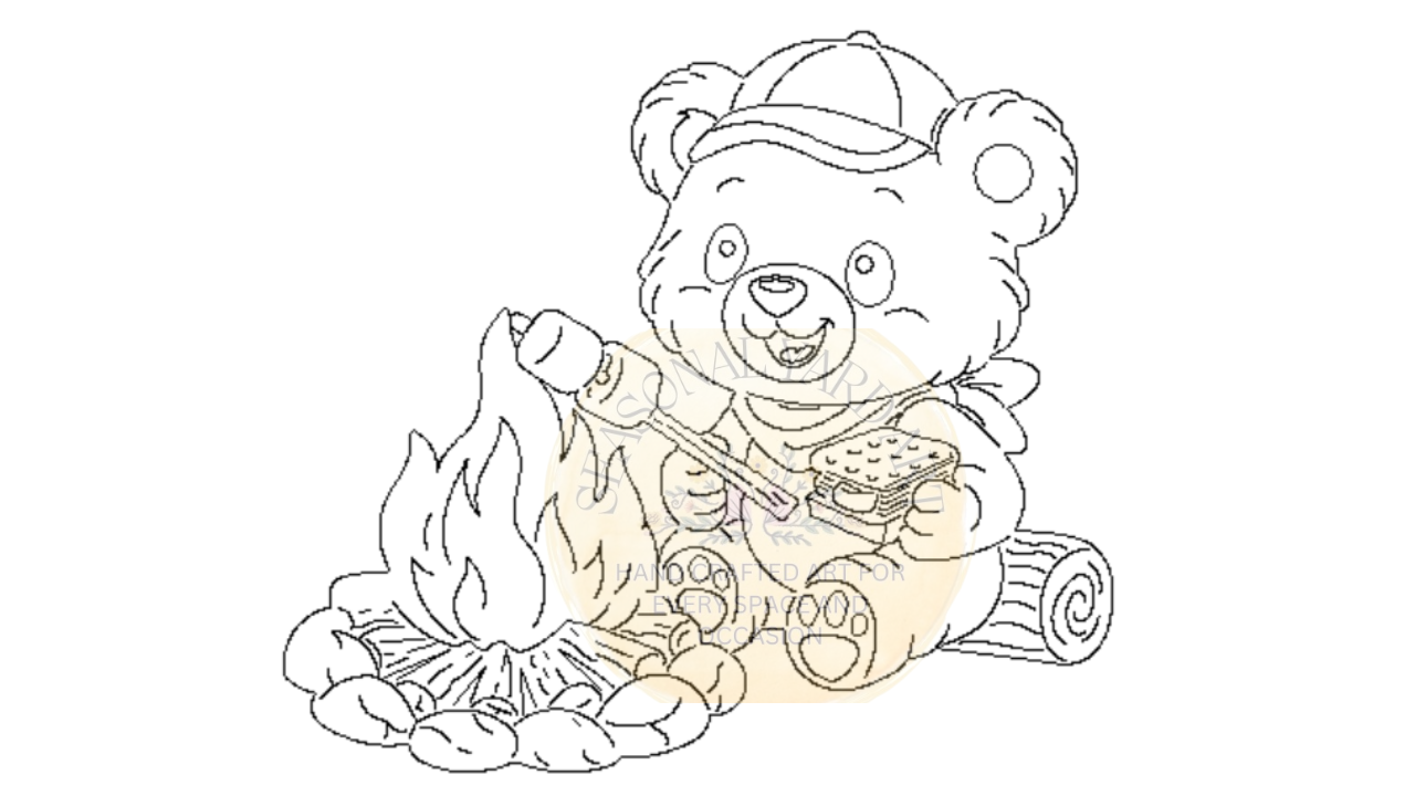 Campfire S'more Bear - Digital File Only