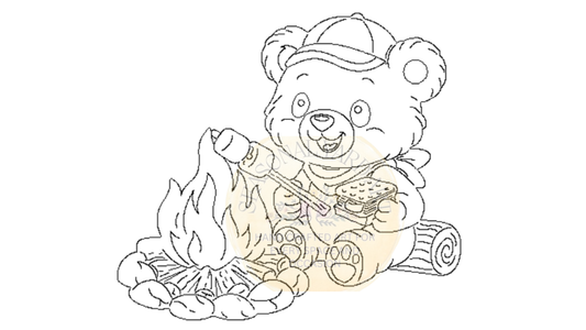 Campfire S'more Bear - Digital File Only