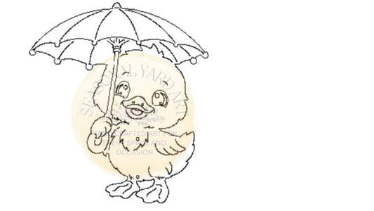 Duck Holding Umbrella - Digital Template