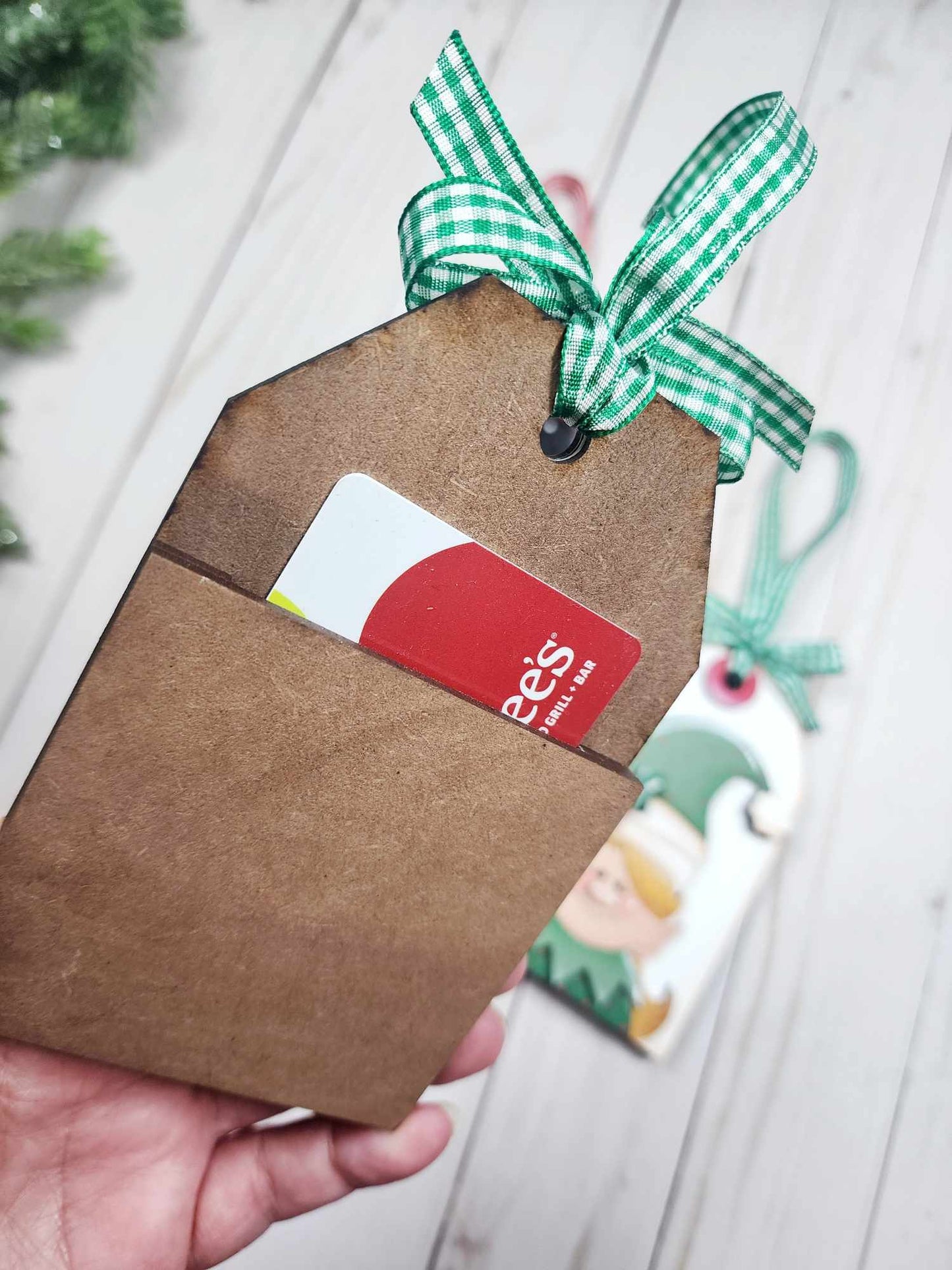 2124 -Ornaments -3 Piece Elf Gift Tag Ornament Bundle with Gift Card Backer  (DIY - You paint them yourself) (Copy)