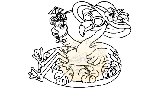 Flamingo Floating - Digital File Only