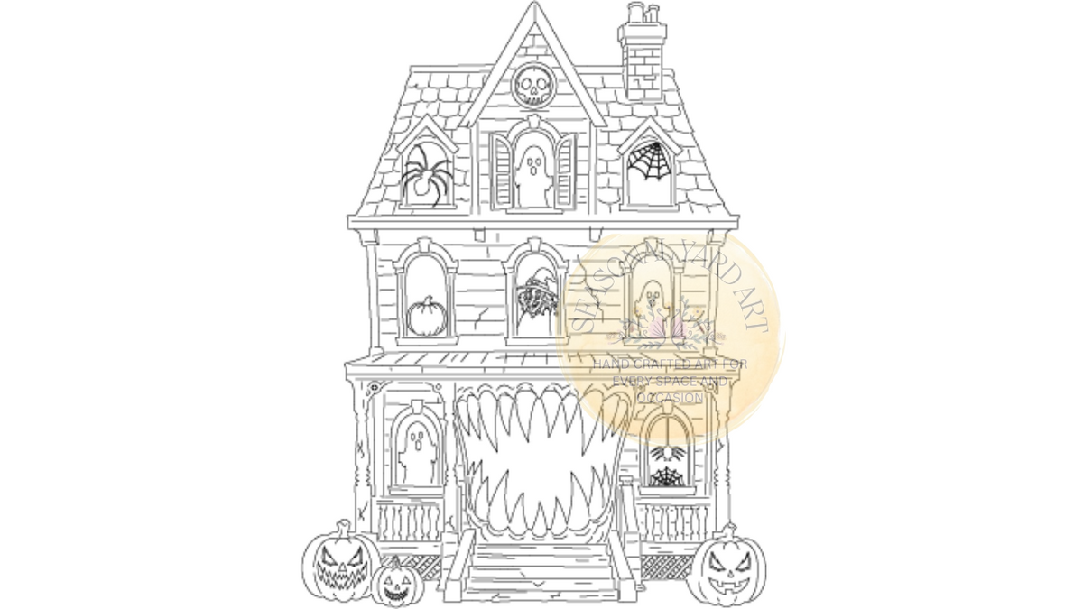 Haunted House – Halloween Yard Art Digital File