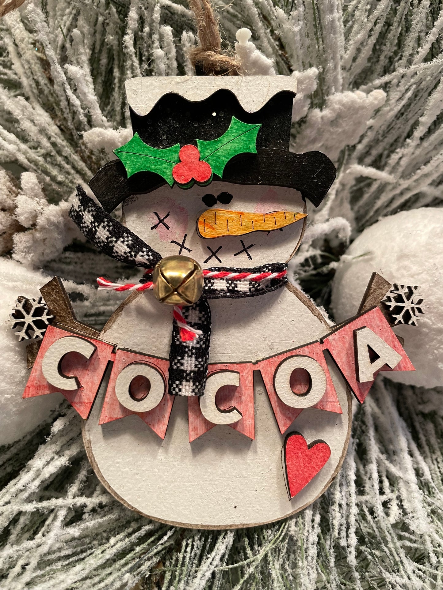 Hot Cocoa Snowman Ornament