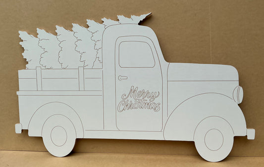 DIY Christmas Truck with Tree - Blank (for you to paint)
