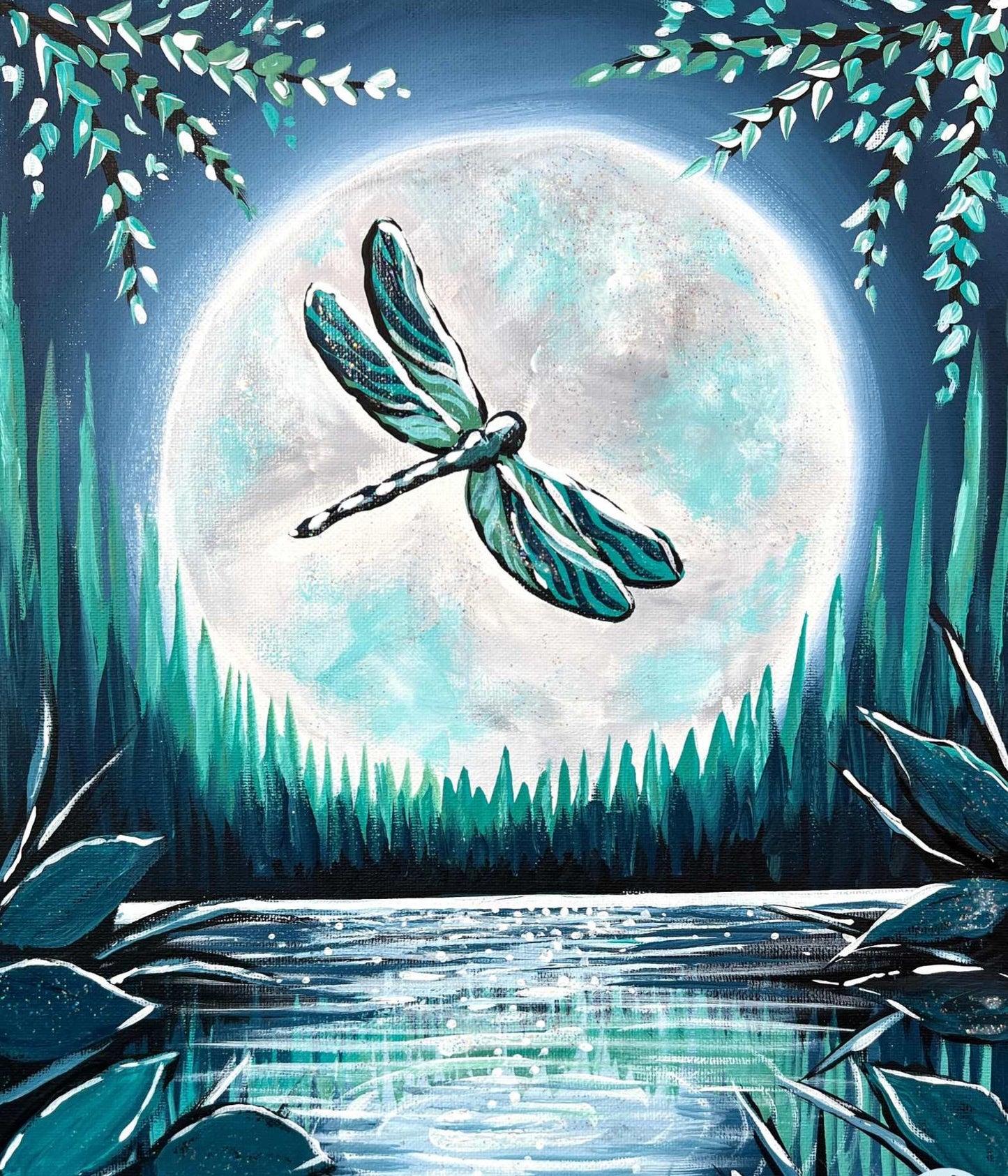 DIY-Dragonfly Canvas Painting 11 x 14