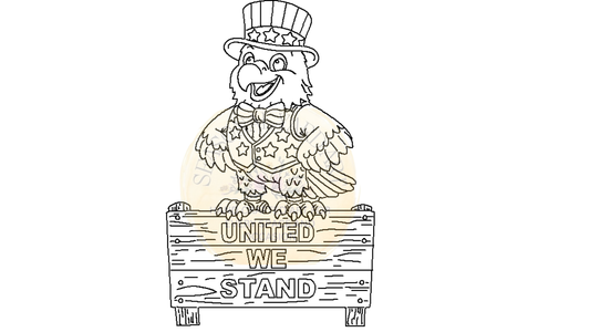 Patriotic Eagle on Sign - United We Stand - Digital File