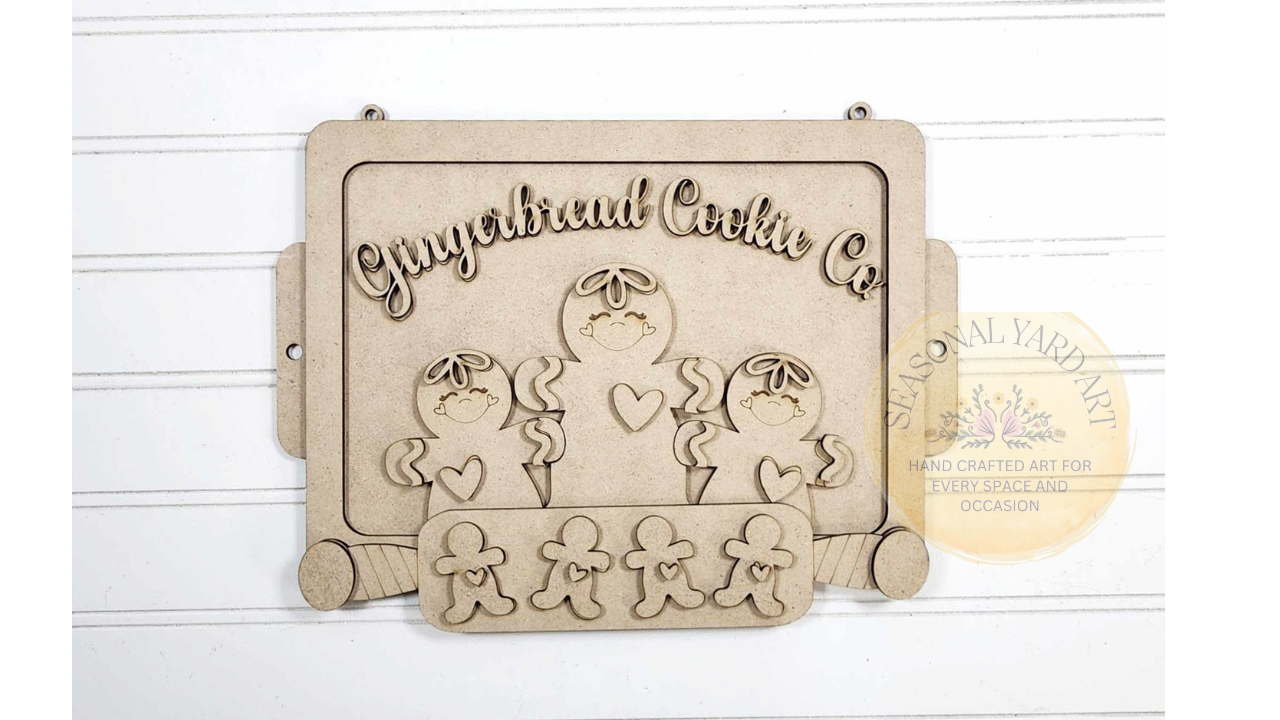 Gingerbread Baking Cookie Sheet Door Hanger  (DIY You Paint Yourself)