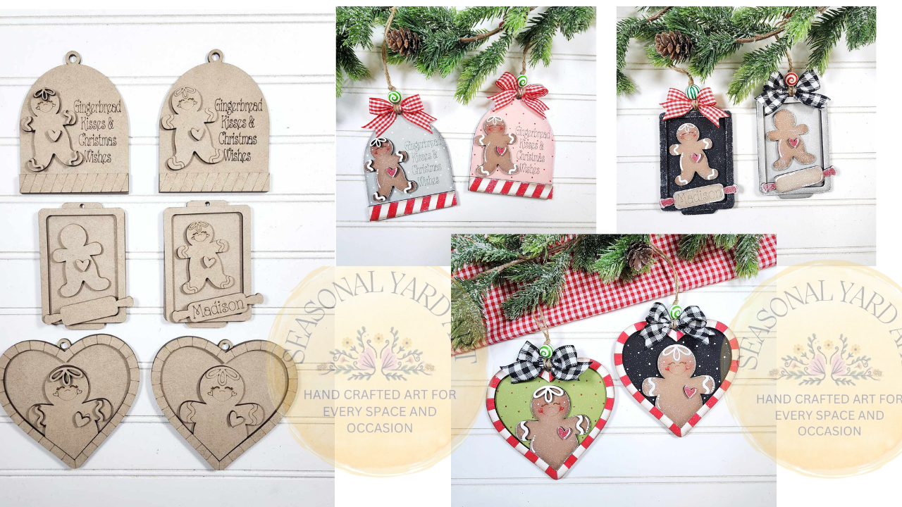 2130 -Ornaments -Gingerbread Baking  3 piece Ornaments (DIY - You paint it yourself)