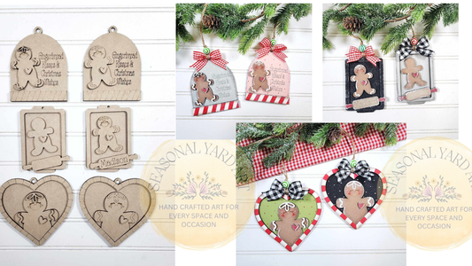 2130 -Ornaments -Gingerbread Baking  3 piece Ornaments (DIY - You paint it yourself)
