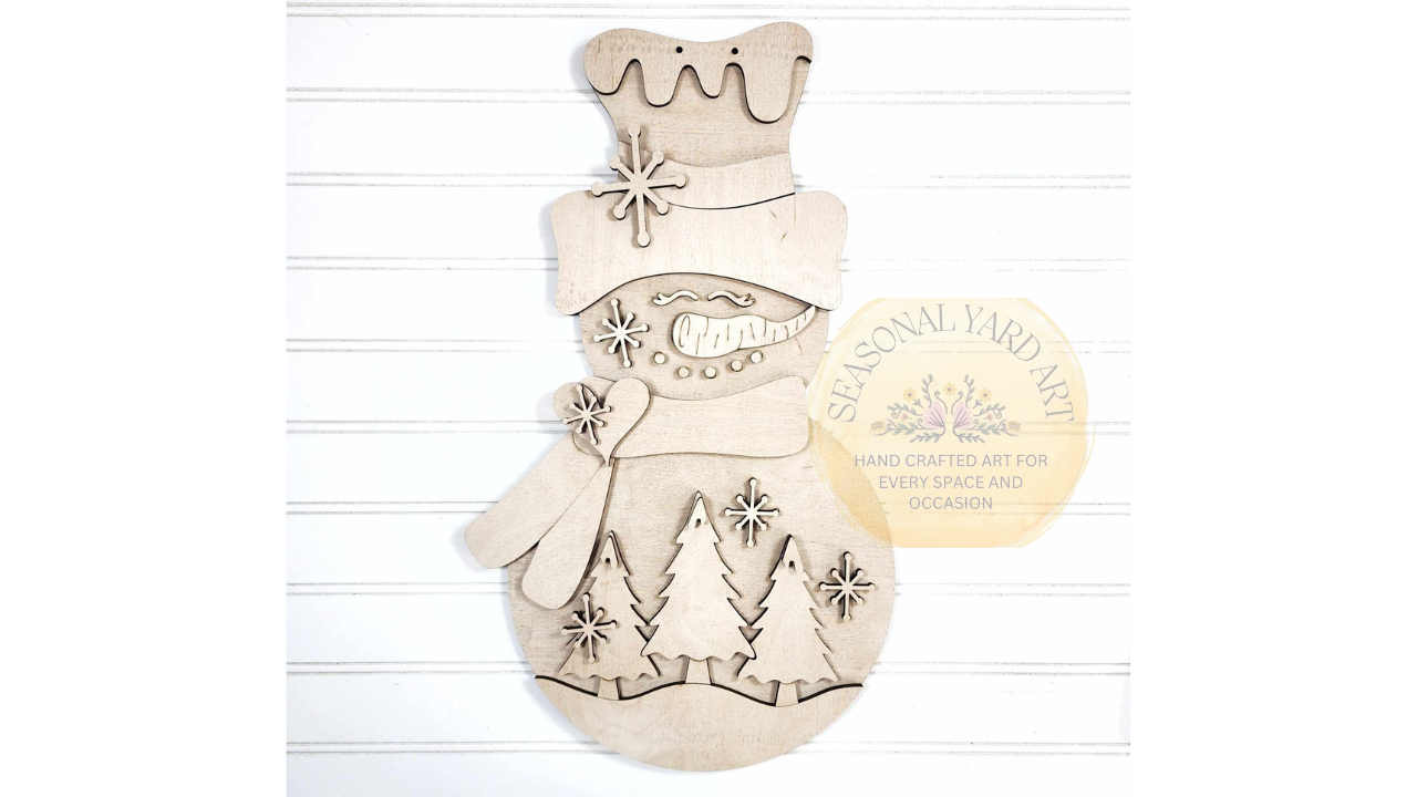 Snowman with Trees Doorhanger (DIY You Paint Yourself)