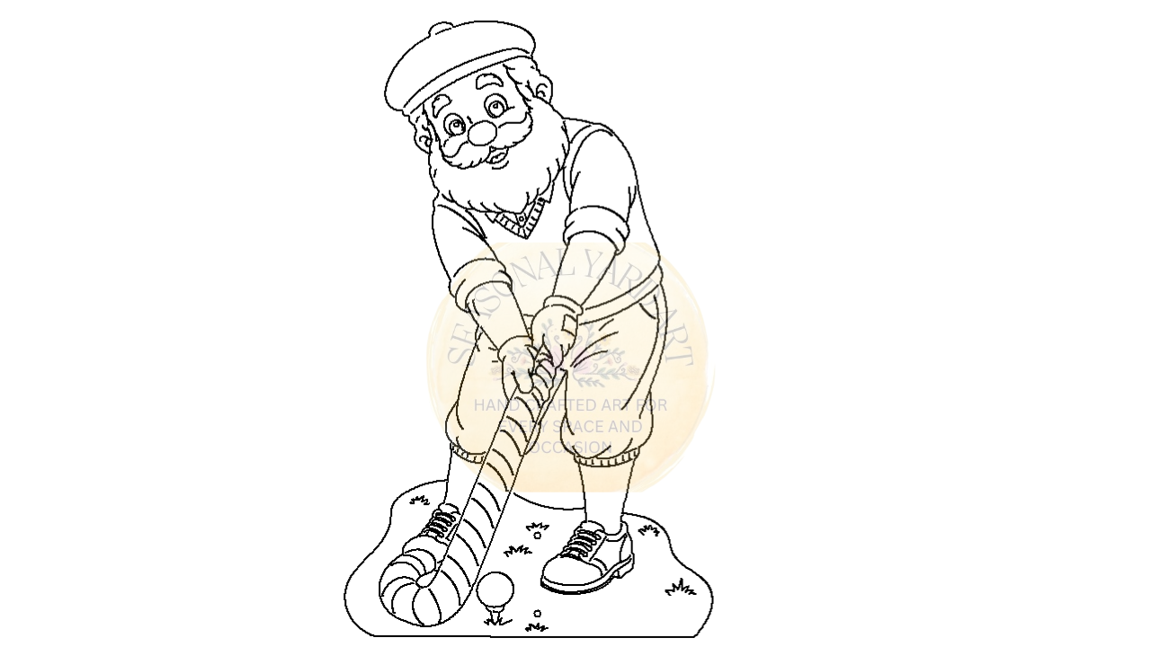 Santa Golfing and Elf Caddy (Two Files)- Digital Files Only