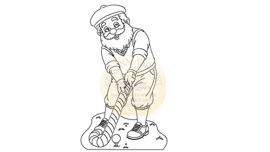 Santa Golfing and Elf Caddy (Two Files)- Digital Files Only