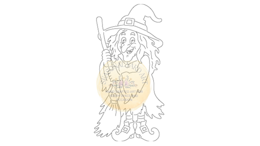 Witch with Broom (DIY - Digital file only)