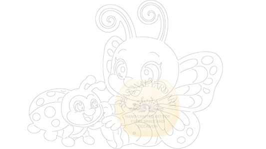 Butterfly and Lady Bug - Digital Template